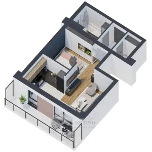 Apartament 1 camera, 46,29 mp – design modern & finisaje premium | 0% comision - foto 8