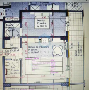 APARTAMENT 2 CAMERE | 55,92 MP + 15 MP TERASA | SOPOR 19 | CLUJ NAPOCA | 2500 EUR+TVA - foto 2