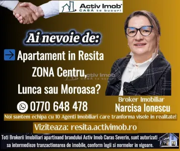 Resita.Chirie sau Vanzare. Apt.2 cam.cf.2, Mobilat, Utilat,  Lunca - foto 9
