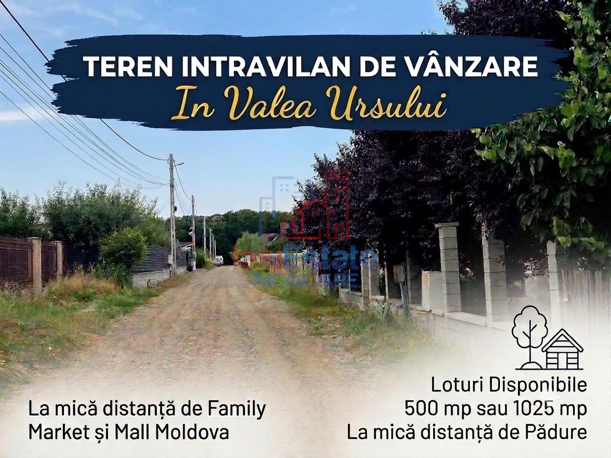 Teren intravilan de vanzare in Valea Ursului-Miroslava - Iasi