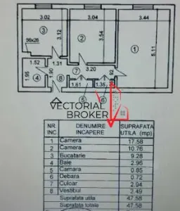 APARTAMENT  2 CAMERE / BUCATARIE MARE / RENOVAT / MOBILAT-UTILAT - foto 5